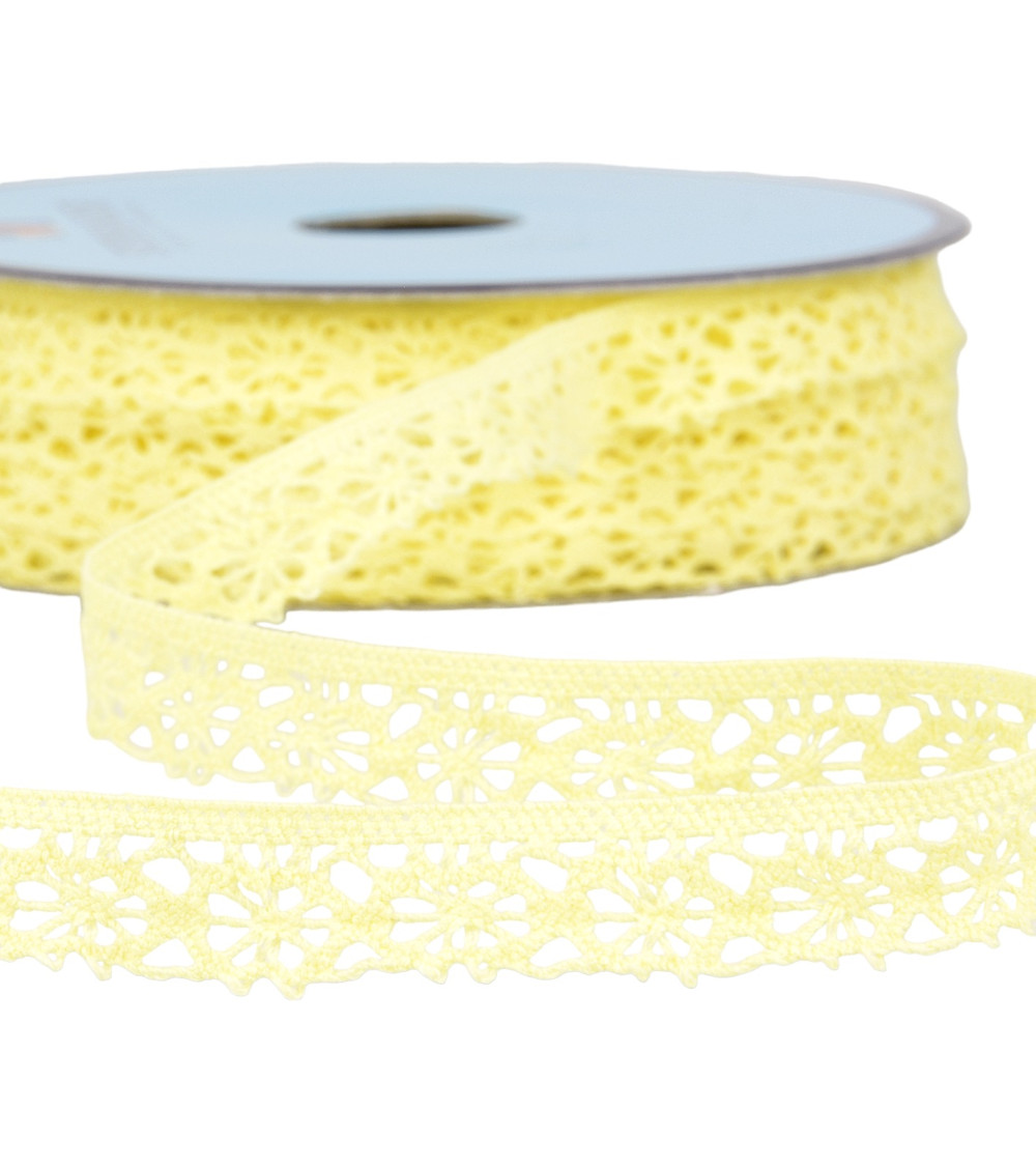 Spool 25m straw yellow polyester lace 20mm