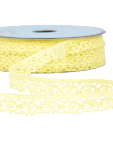 Spool 25m straw yellow polyester lace 20mm