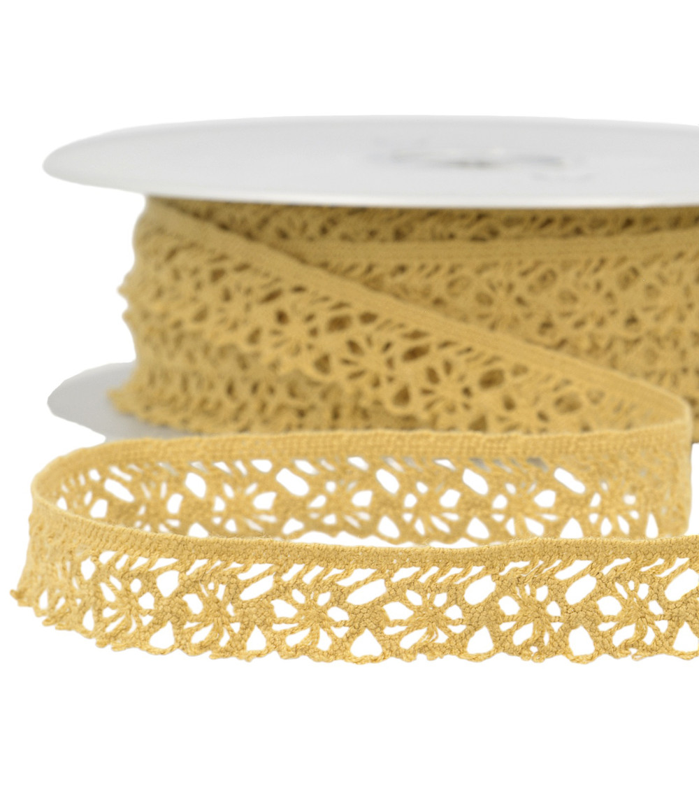 25m spool of yellow polyester lace 20mm