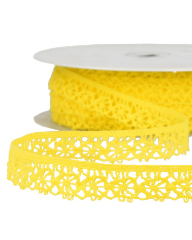 Spool 25m lemon yellow polyester lace 20mm