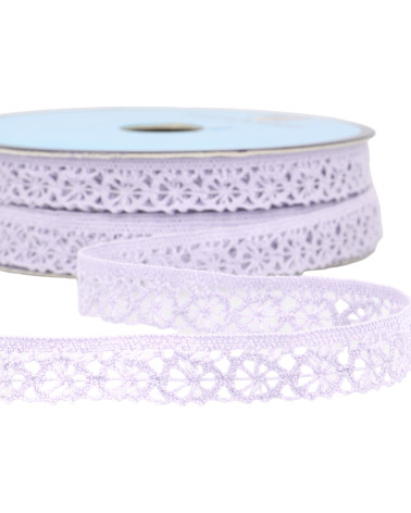 Bobine 25m dentelle polyester parme 20mm