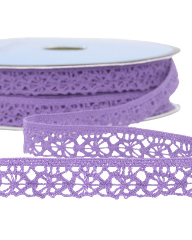 Bobine 25m dentelle polyester violet 20mm