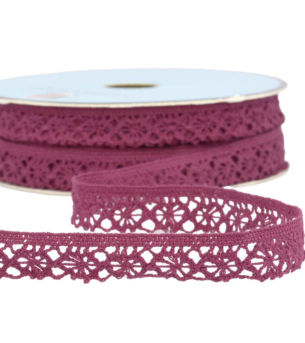 Spool 25m plum polyester lace 20mm