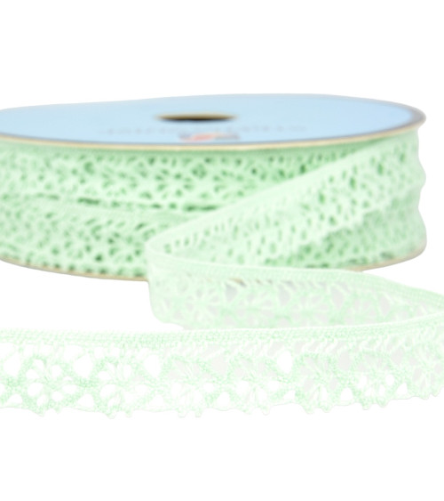 Bobine 25m dentelle polyester vert 20mm