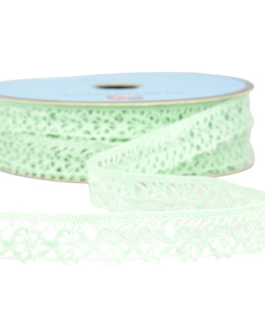 Bobine 25m dentelle polyester vert 20mm