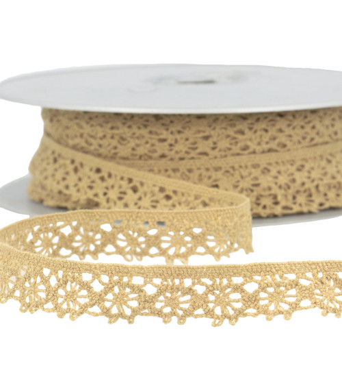 Spool 25m taupe polyester lace 20mm