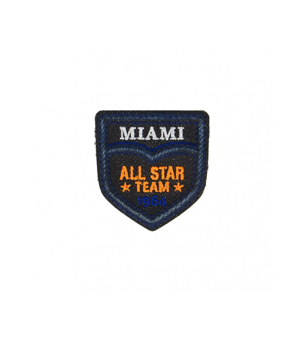 Set mit 3 Team Miami Dark Denim-Aufnähern zum Aufbügeln, 4,5 cm x 5,5 cm