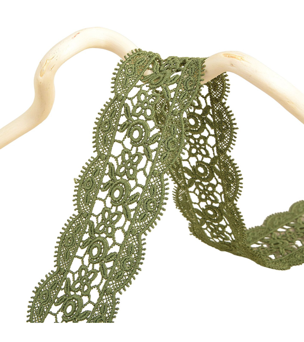 Spool 13.7m guipure between two 50mm Green