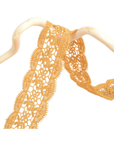 Spool 13.7m guipure between two 50mm Mustard Yellow