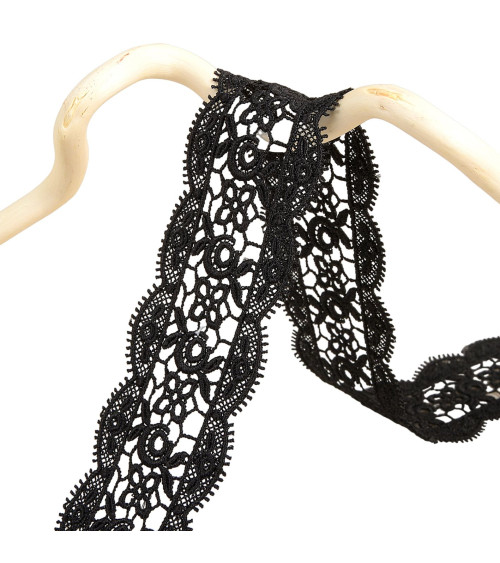 Spool 13.7m guipure between two 50mm Black