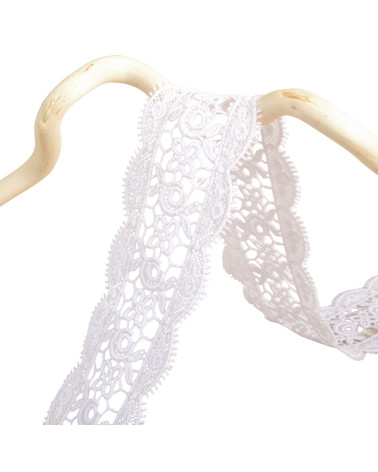 Spool 13.7m guipure between two 50mm White