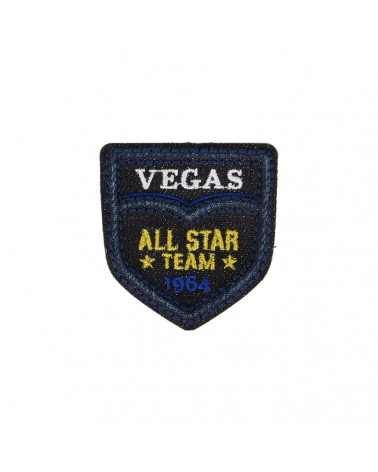 Lot de 3 écussons thermocollants Equipe Vegas Denim foncé 4,5cm x 5,5cm
