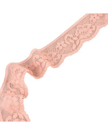 Elastic lace flowers 33mm salmon per meter