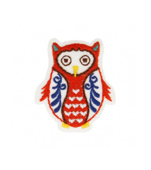 Set of 3 iron-on patches Owl Babouchka 4cm x 4cm