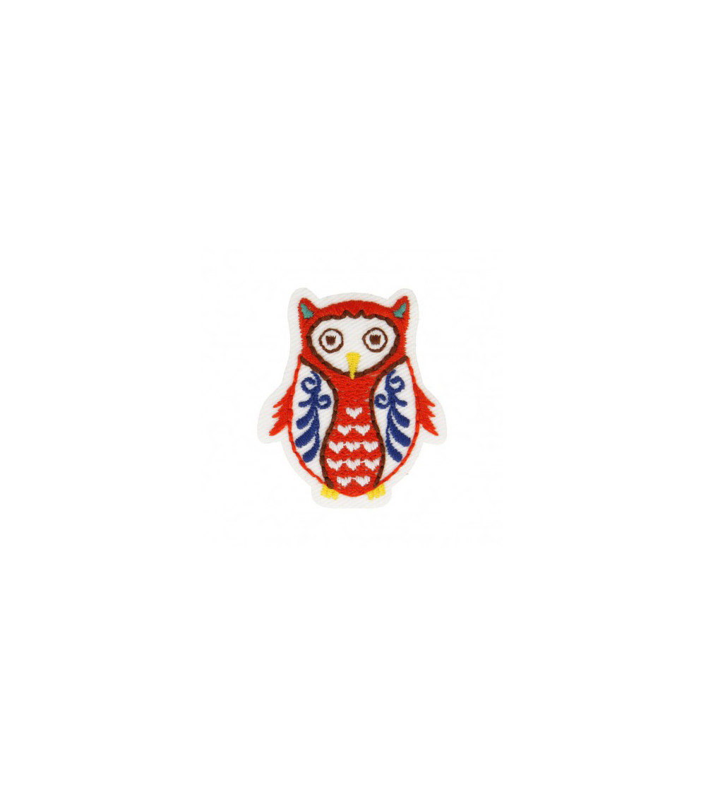 Set of 3 iron-on patches Owl Babouchka 4cm x 4cm