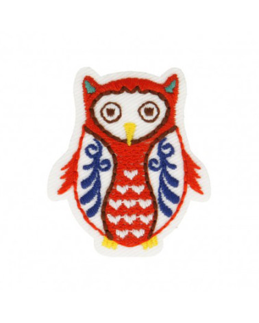 Set of 3 iron-on patches Owl Babouchka 4cm x 4cm