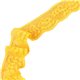 Dentelle élastique fleurs 33mm jaune or au mètre
