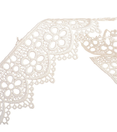 Spool 13.7m guipure flowers 42mm Ecru