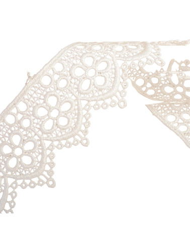 Bobina 13,7m flores guipur 42mm Crudo