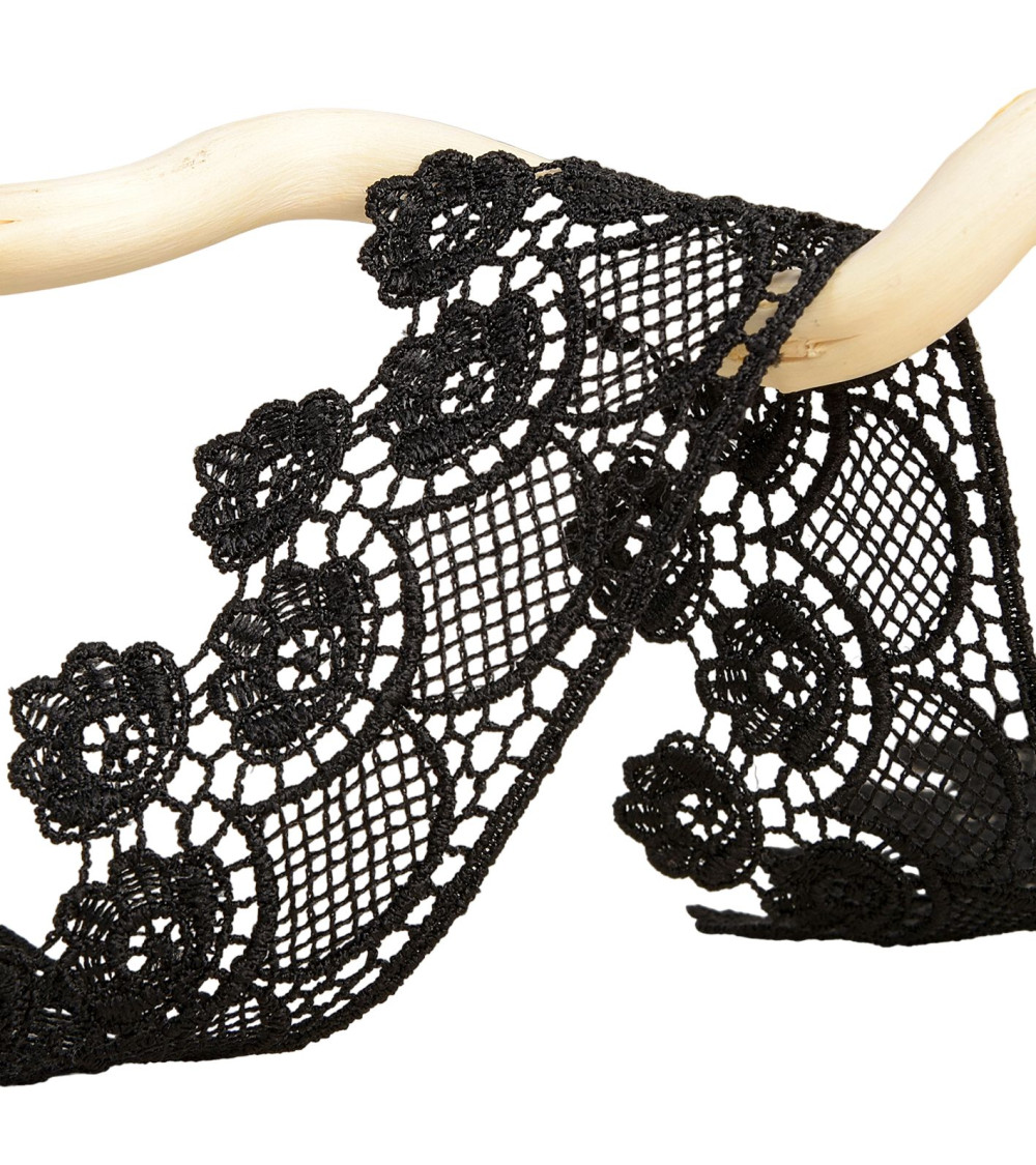 Spool 13.7m guipure flowers 45mm Black