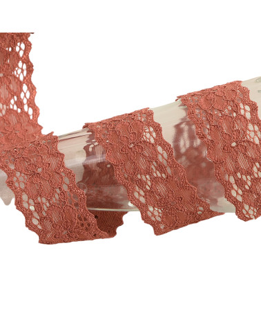 Bobina da 15m fiori di pizzo elastico Ruggine 25mm