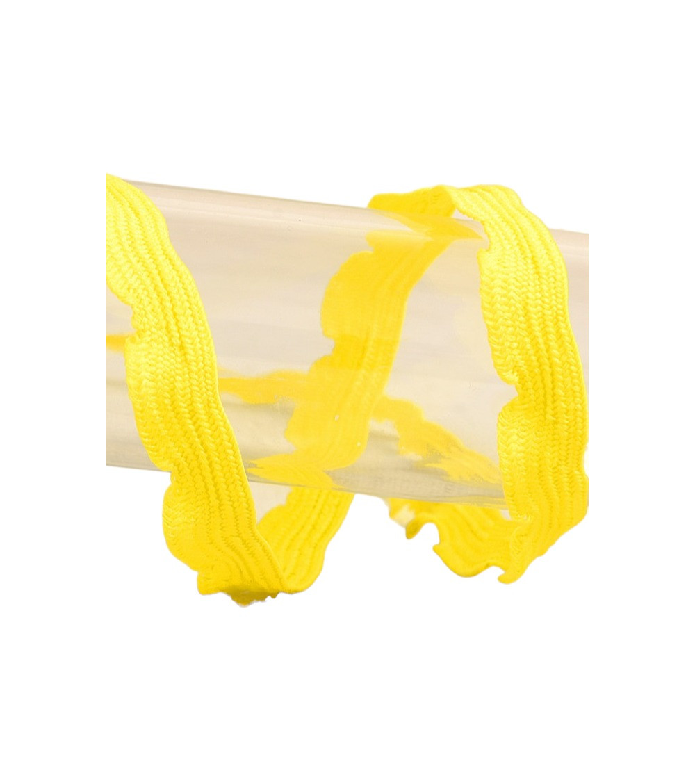 25m reel of 10mm scalloped braid fluorescent yellow