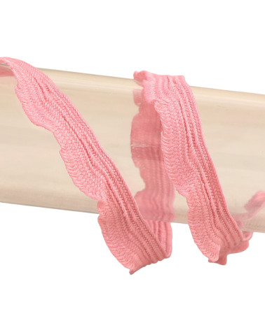 25m spool of scalloped braid 10mm Old Pink