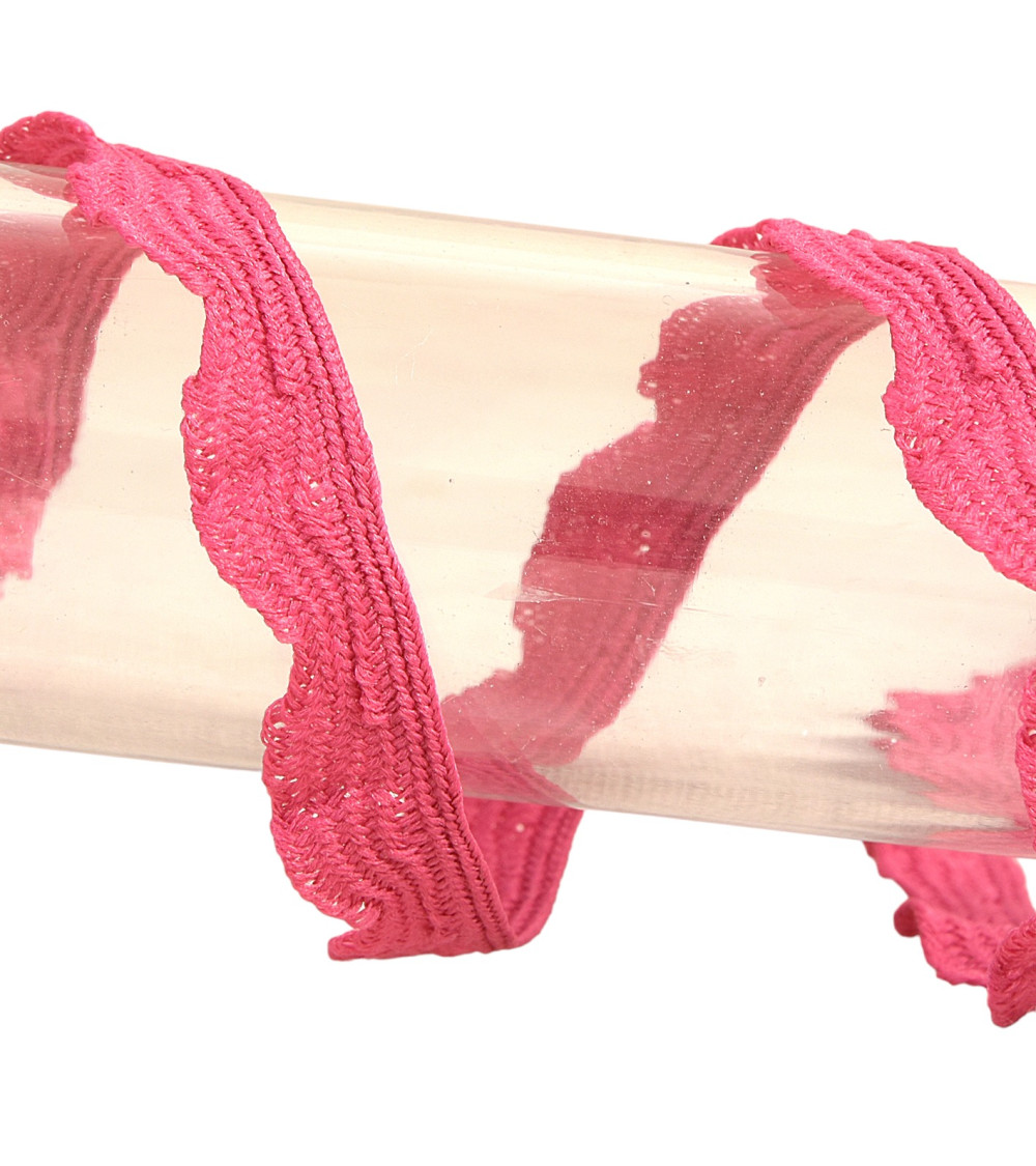 25m spool of 10mm Fuchsia Pink scalloped braid