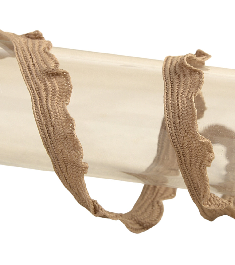 25m spool of 10mm scalloped braid, Chocolate Brown