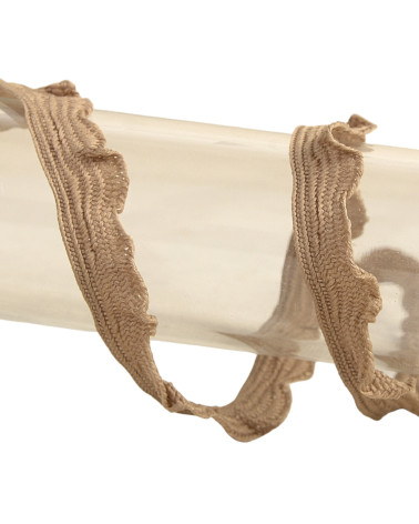 Spool of 25m scalloped braid 10mm Chocolate Brown