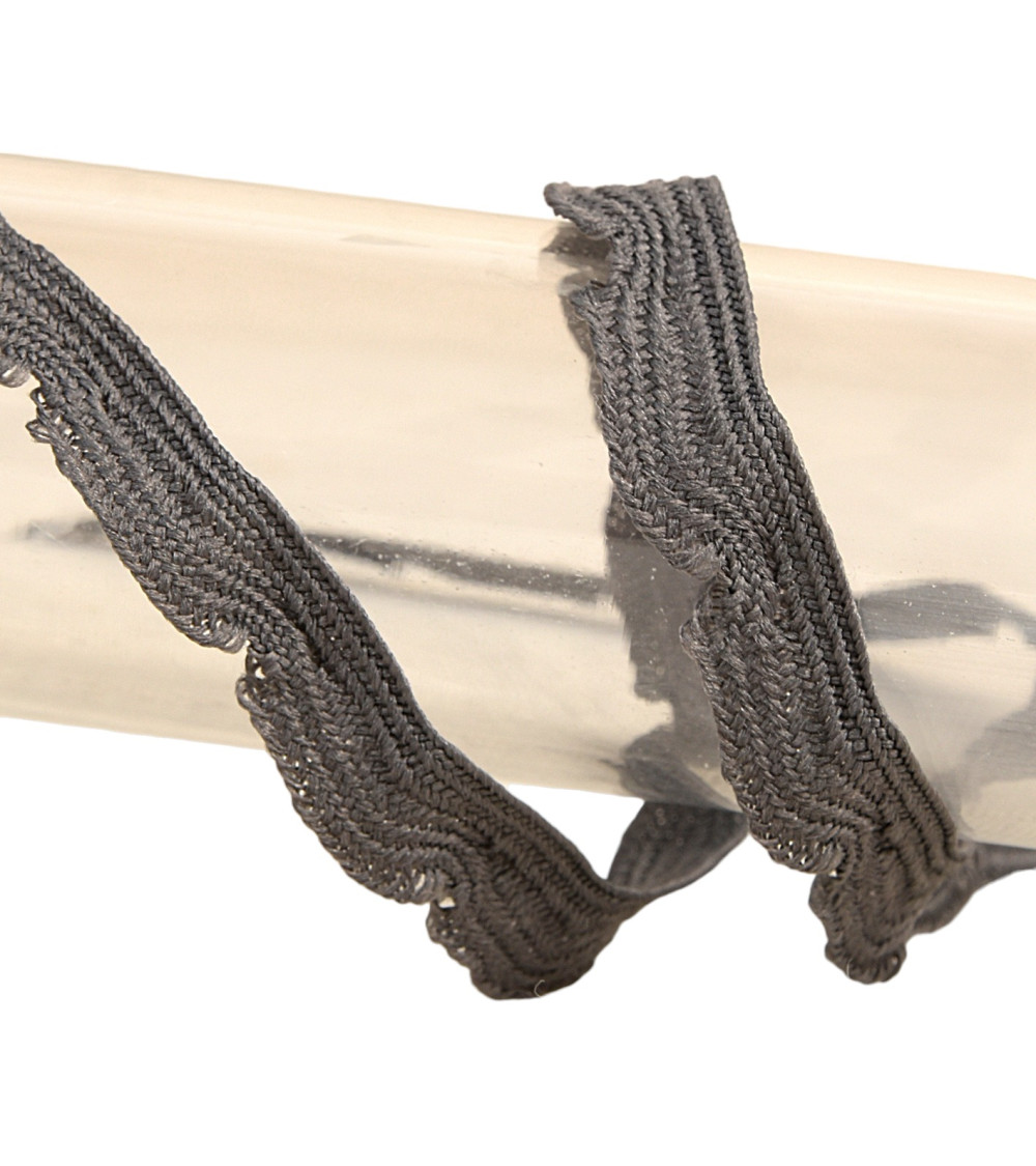 25m spool of scalloped braid 10mm Dark Gray