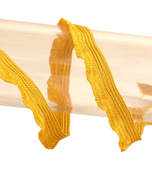 25m spool of scalloped braid 10mm Mustard Yellow