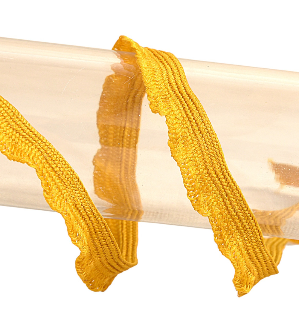 25m spool of scalloped braid 10mm Mustard Yellow