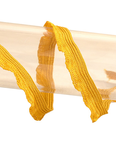 Bobine 25m galon festonné 10mm Jaune Moutarde 