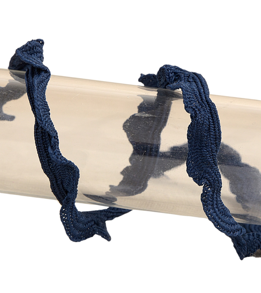 25m spool of scalloped braid 10mm Navy Blue