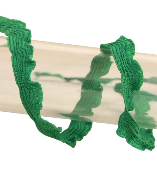 25m spool of scalloped braid 10mm Dark Green