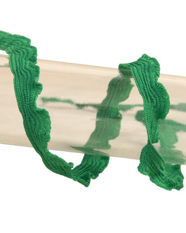 25m reel of 10mm dark green scalloped braid