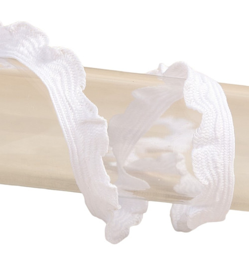 25m spool of 10mm scalloped braid White