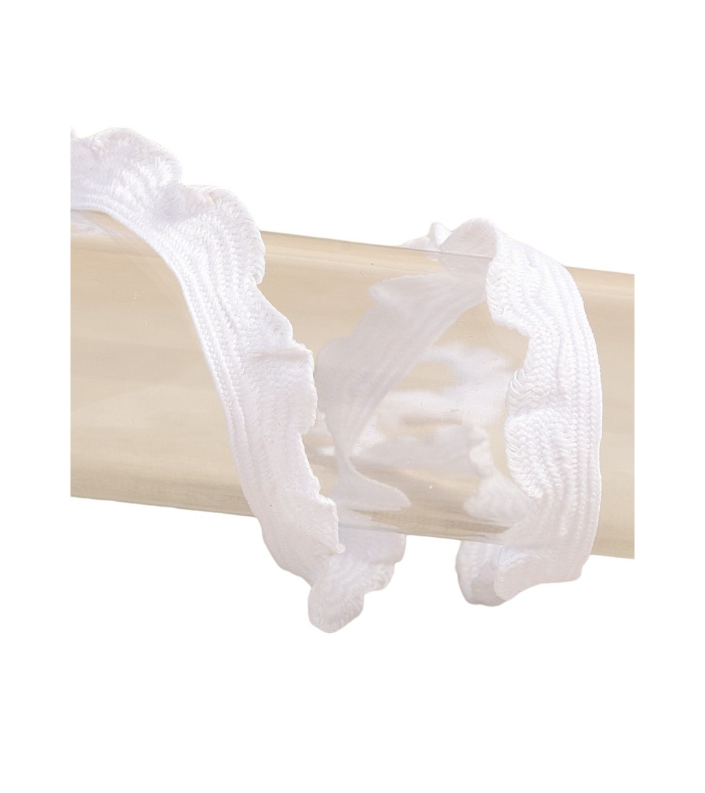 25m spool of 10mm scalloped braid White