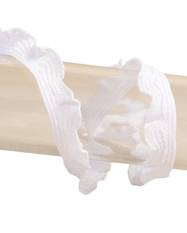 25m spool of 10mm scalloped braid White