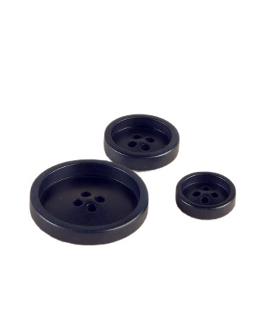 Set mit 6 Steinnussknöpfen, 4 Löcher, Marineblau