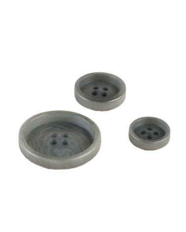 Set of 6 corozo buttons 4 holes Gray Anthracite