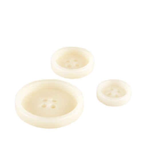 Lot de 6 boutons corozo 4 trous Ivoire