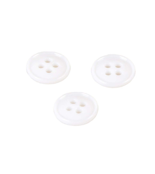 Bouton 4 trous nylon recylé blanc 11mm