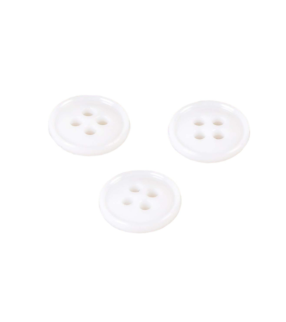 4-hole button recycled nylon white 11mm