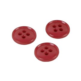 Bouton 4 trous nylon recylé rouge 11mm