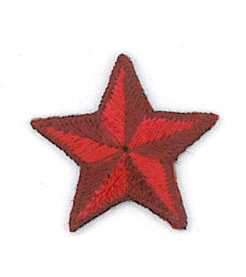 Red star iron-on patch 2.5cm