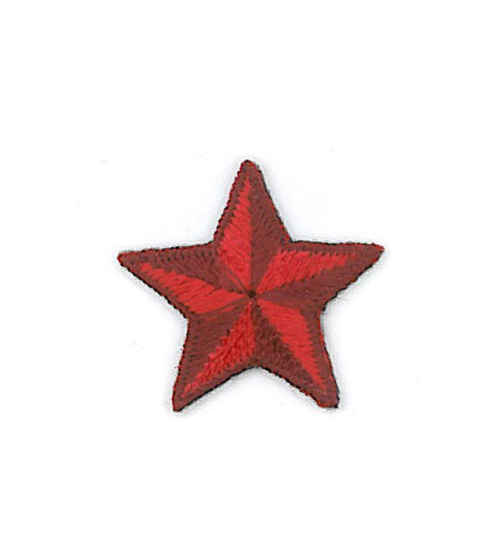 Red star iron-on patch 2.5cm