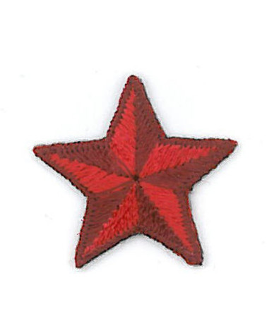 Red star iron-on patch 2.5cm