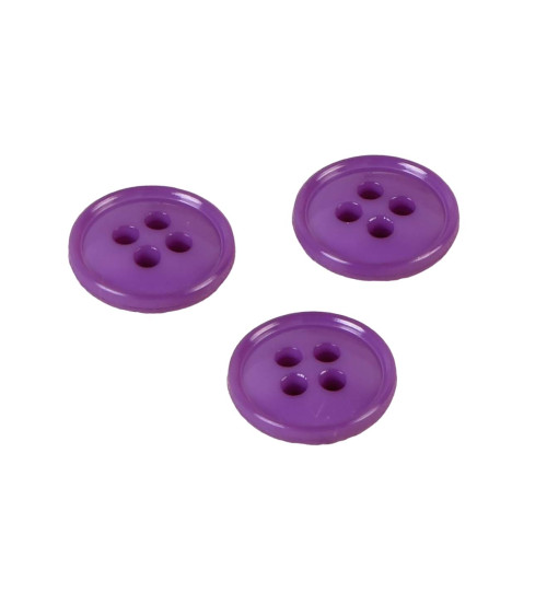 Bouton 4 trous nylon recylé violet lilas 11mm